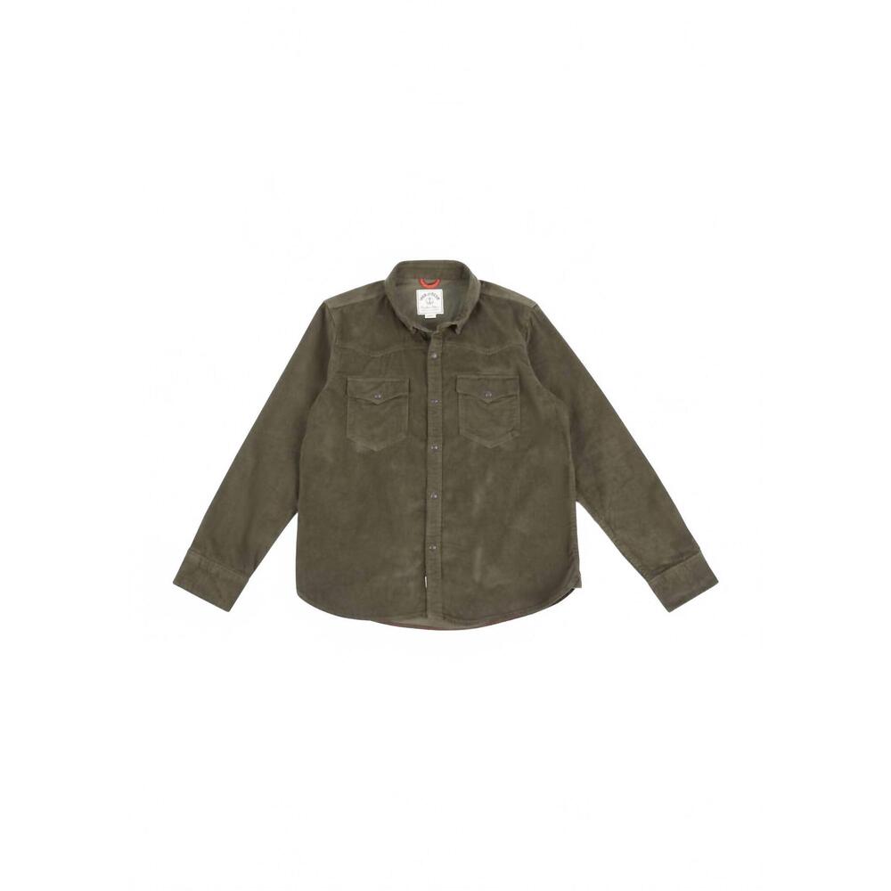 NEW IRON & RESIN men's squadron corduroy shirt in green